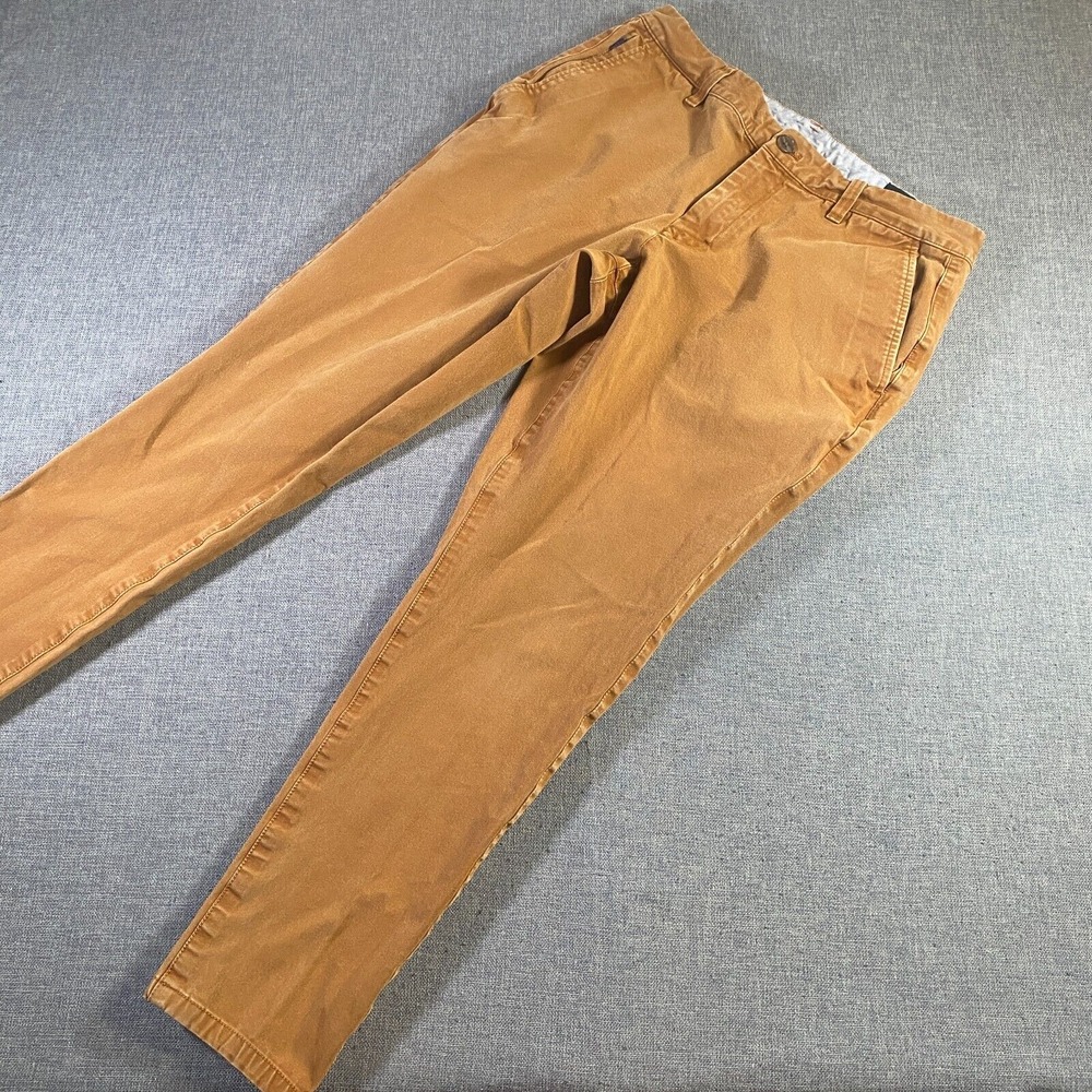 Bonobos Stretch Washed Chino Pants Mens 32x32 (Fits 32x27) Brown Athletic Fit
